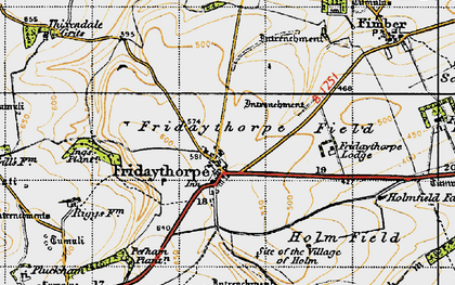 Old map of Fridaythorpe in 1947