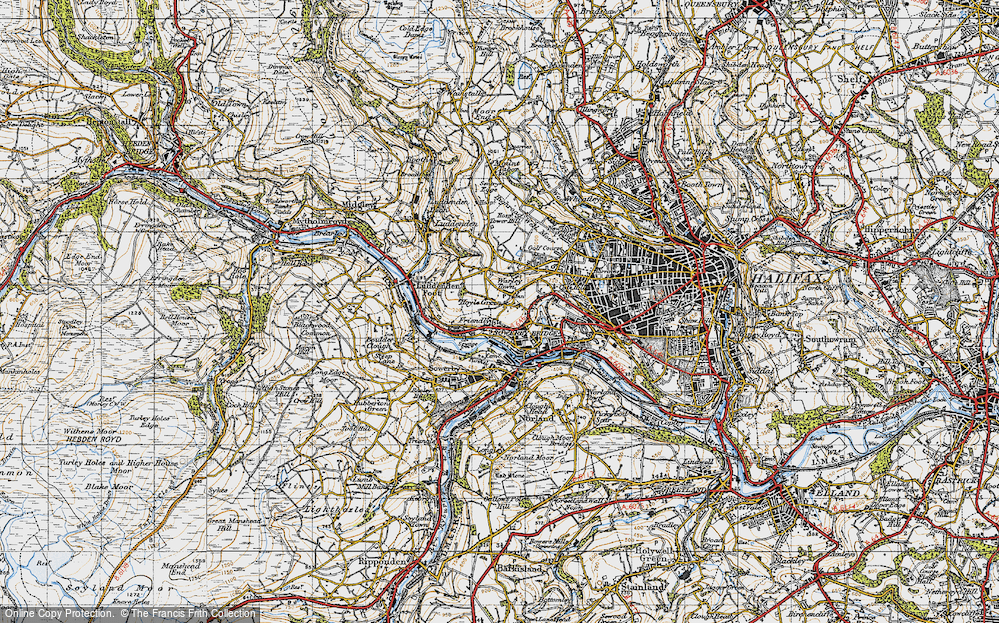 Old Map of Friendly, 1947 in 1947