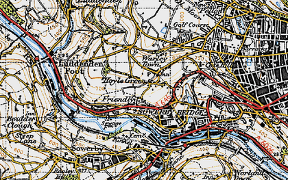 Old map of Friendly in 1947