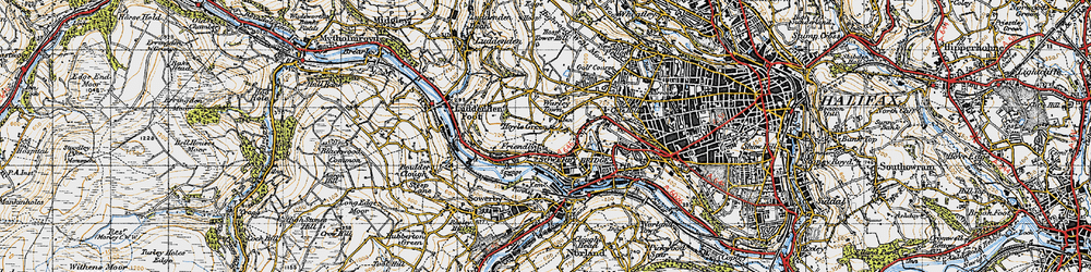 Old map of Friendly in 1947