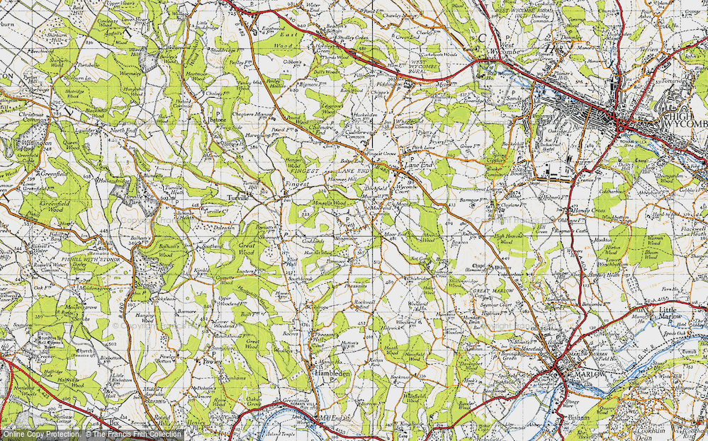 Old Map of Frieth, 1947 in 1947