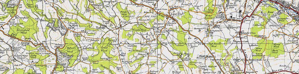 Old map of Frieth in 1947