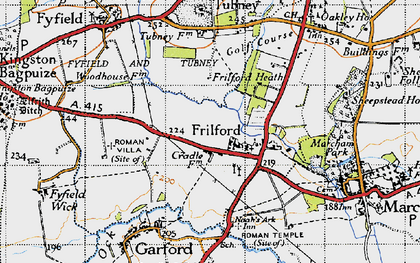 Old map of Frilford in 1947