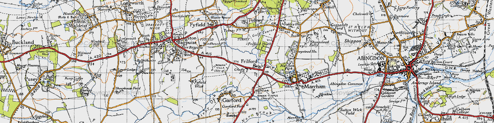 Old map of Frilford in 1947
