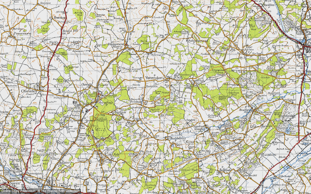 Old Map of Frilsham, 1945 in 1945