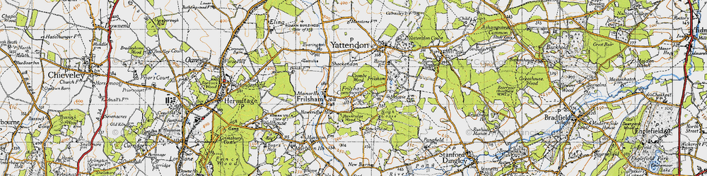 Old map of Frilsham in 1945