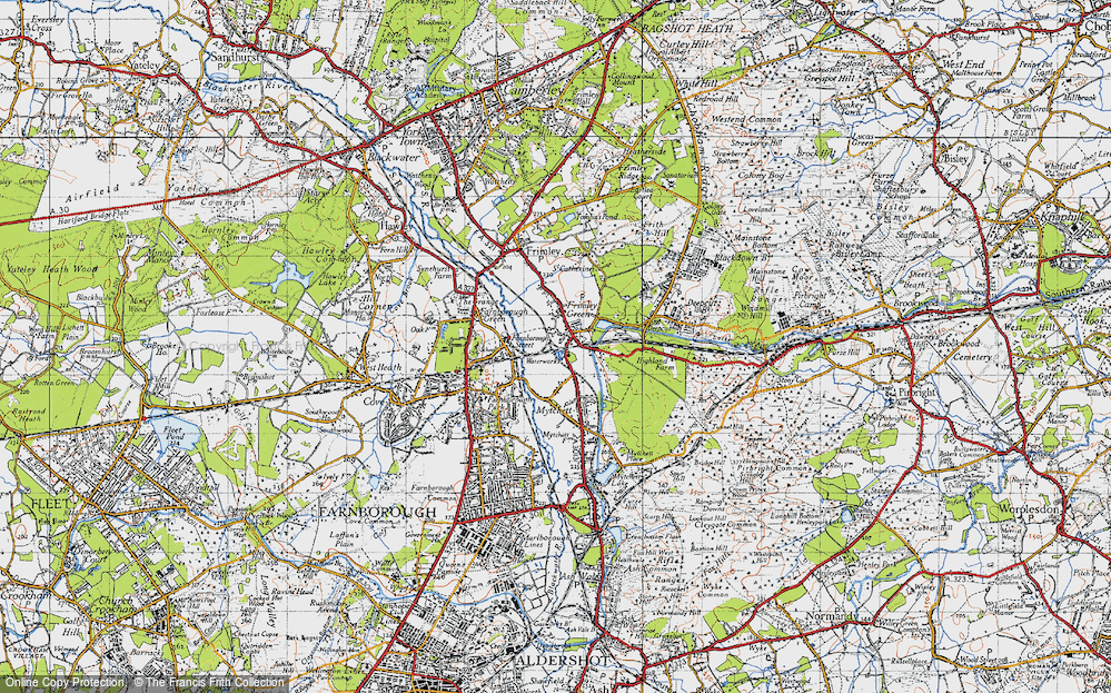 Old Map of Frimley Green, 1940 in 1940
