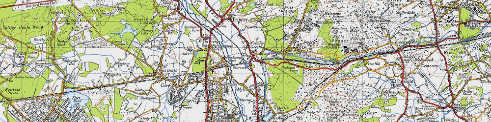Old map of Frimley Green in 1940