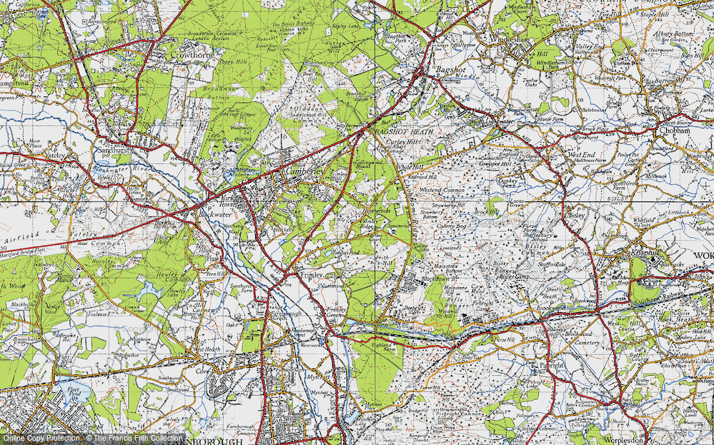 Old Map of Frimley Ridge, 1940 in 1940