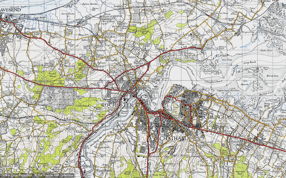 Old Map of Frindsbury, 1946 in 1946