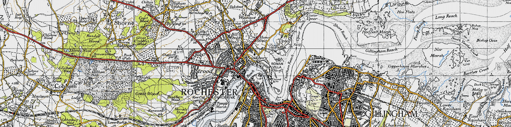 Old map of Frindsbury in 1946