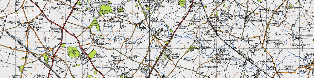 Old map of Fringford in 1946
