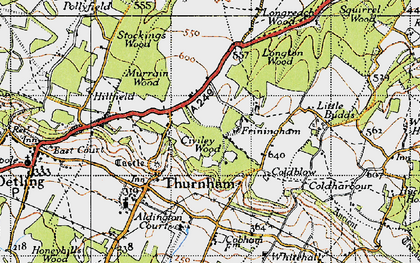 Old map of Friningham in 1946