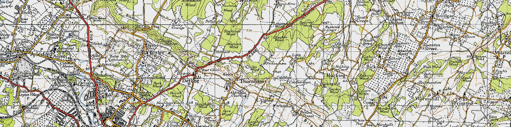 Old map of Friningham in 1946