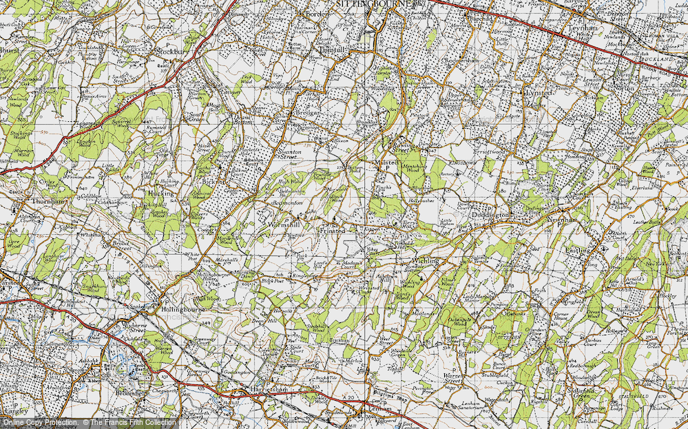 Old Map of Frinsted, 1946 in 1946