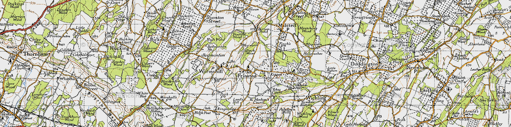Old map of Frinsted in 1946
