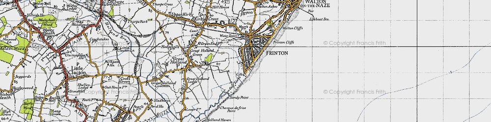 Old map of Frinton-On-Sea in 1946