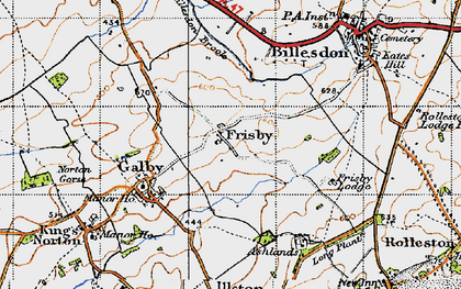 Old map of Billesdon Brook in 1946