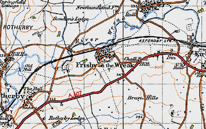 Old map of Bran Hills in 1946