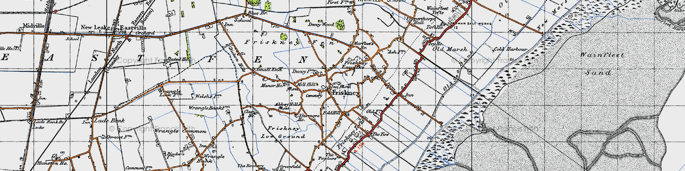 Old map of Friskney in 1946