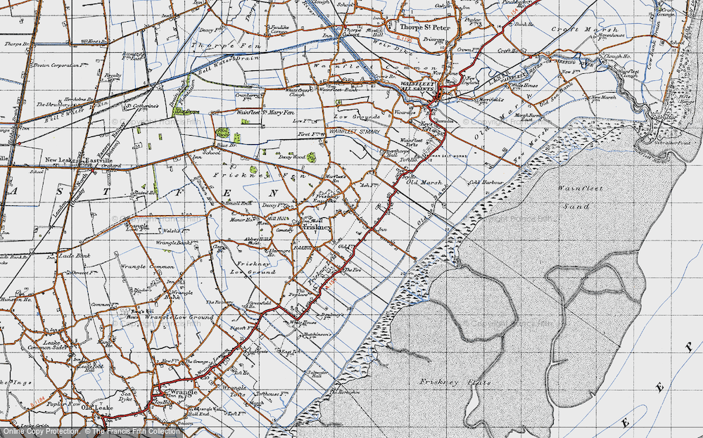 Old Map of Friskney Eaudyke, 1946 in 1946