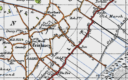Old map of Friskney Eaudyke in 1946