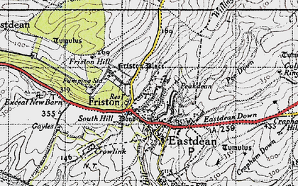 Old map of Friston in 1940