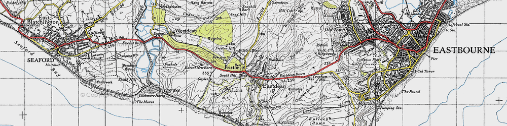 Old map of Friston in 1940