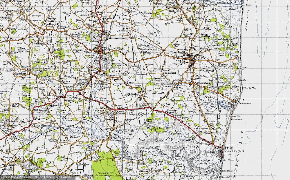 Old Map of Historic Map covering Black Heath Wood in 1946