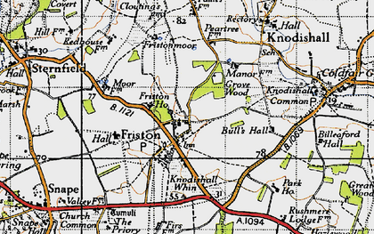 Old map of Friston in 1946