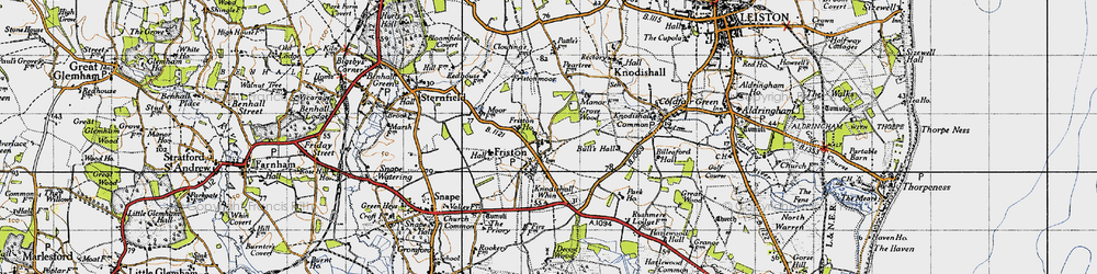 Old map of Friston in 1946