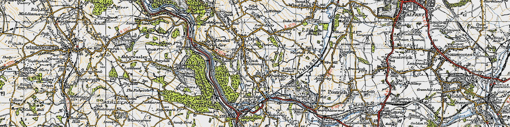 Old map of Fritchley in 1946