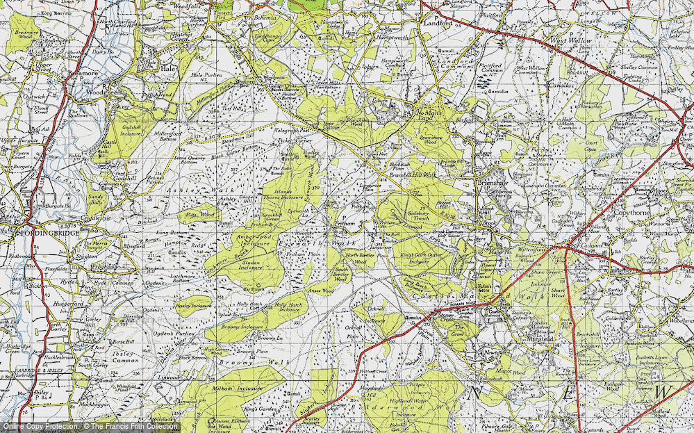 Old Map of Fritham, 1940 in 1940