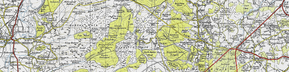 Old map of Anses Wood in 1940