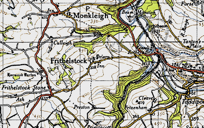 Old map of Frithelstock in 1946