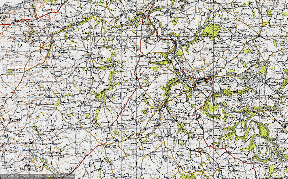 Old Map of Frithelstock Stone, 1946 in 1946