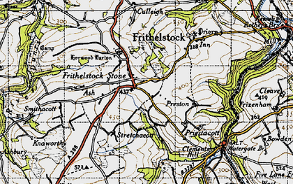 Old map of Frithelstock Stone in 1946