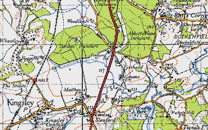 Old map of Frithend in 1940