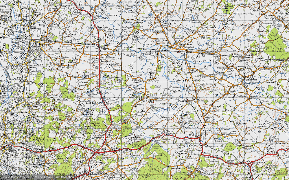 Old Map of Historic Map covering Bubhurst in 1940