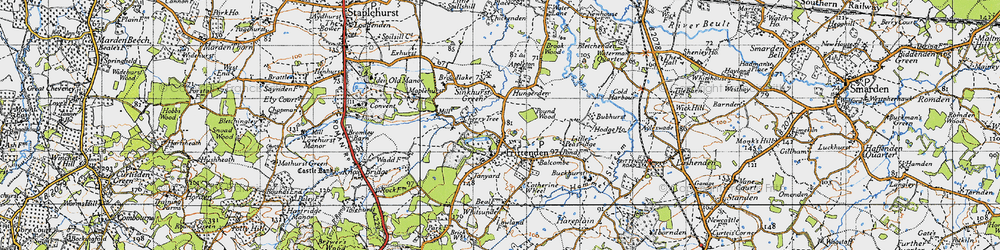 Old map of Bubhurst in 1940