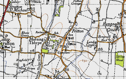 Old map of Fritton in 1946