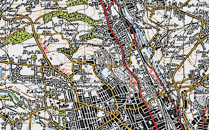 Old map of Frizinghall in 1947