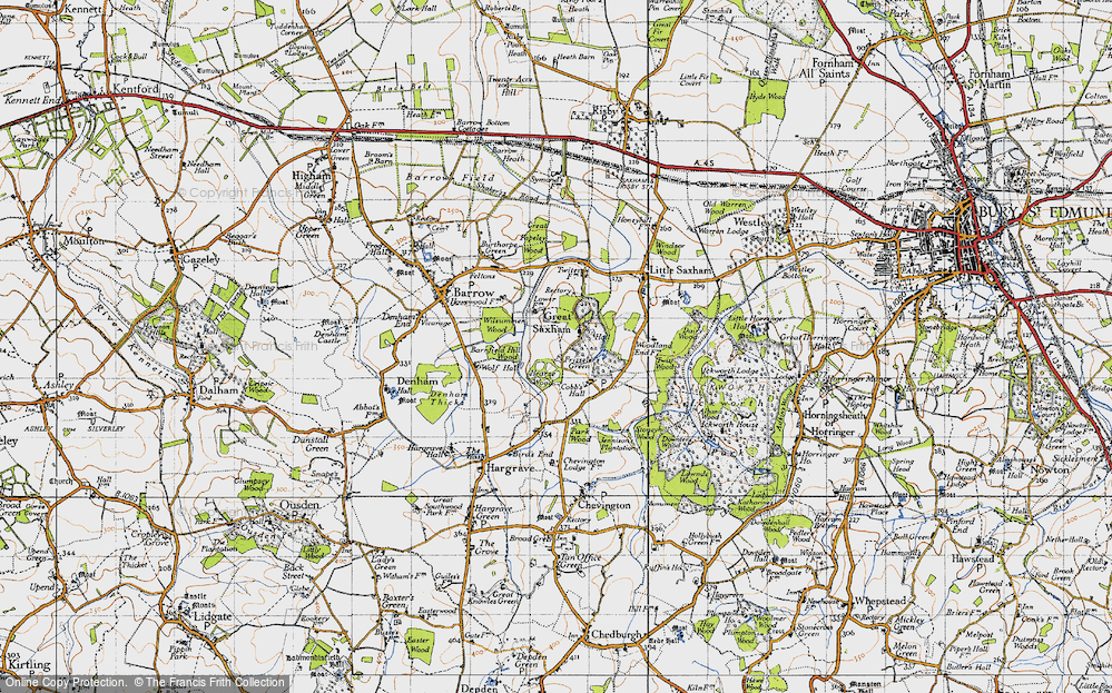 Old Map of Historic Map covering Wilsummer Wood in 1946
