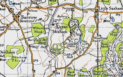 Old map of Frizzeler's Green in 1946