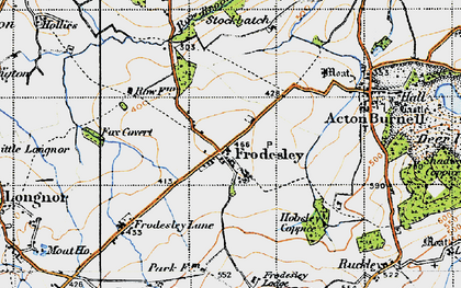 Old map of Frodesley in 1947