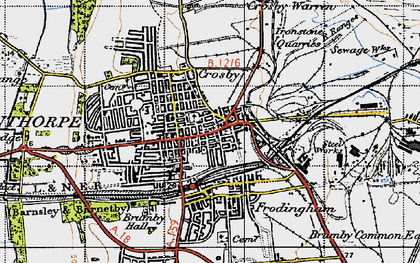 Old map of Frodingham in 1947