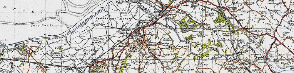 Old map of Frodsham in 1947