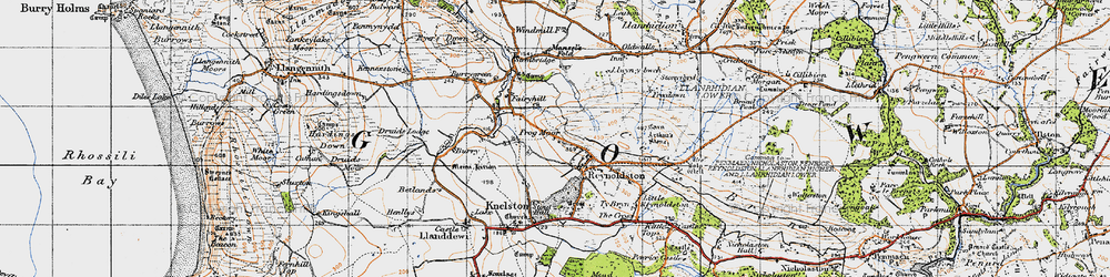 Old map of Frog Moor in 1946