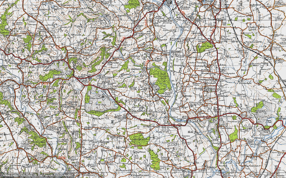 Old Map of Frog Pool, 1947 in 1947