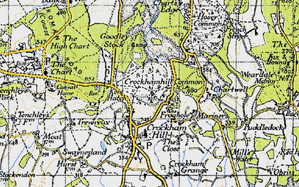 Old map of Froghole in 1946
